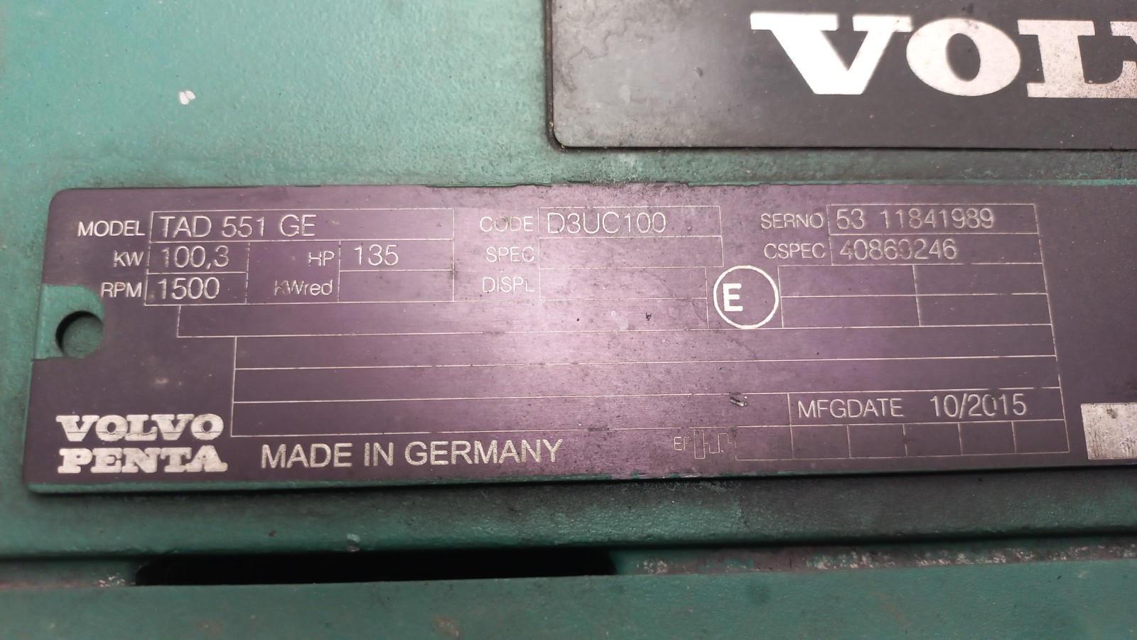 Deutz TCD2013L042V / VolvoPenta TAD 551 GE